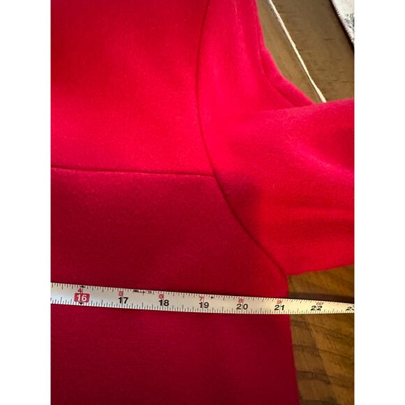 Herman Kay Wool Pea Coat Womens M / L Red Holiday Pockets Christmas Classic - Picture 6 of 7